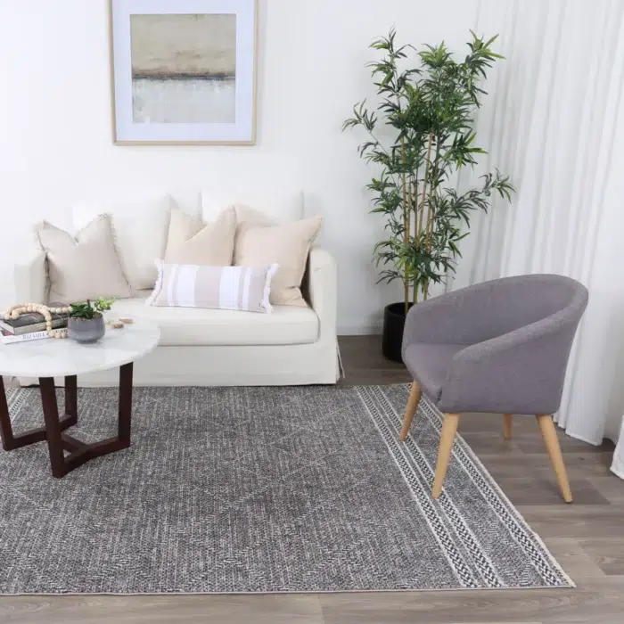 Maryland Aleppo Charcoal Contemporary Soft Rug versatile timeless appeal abstract design durable easy maintain perfect any space comfortable year round