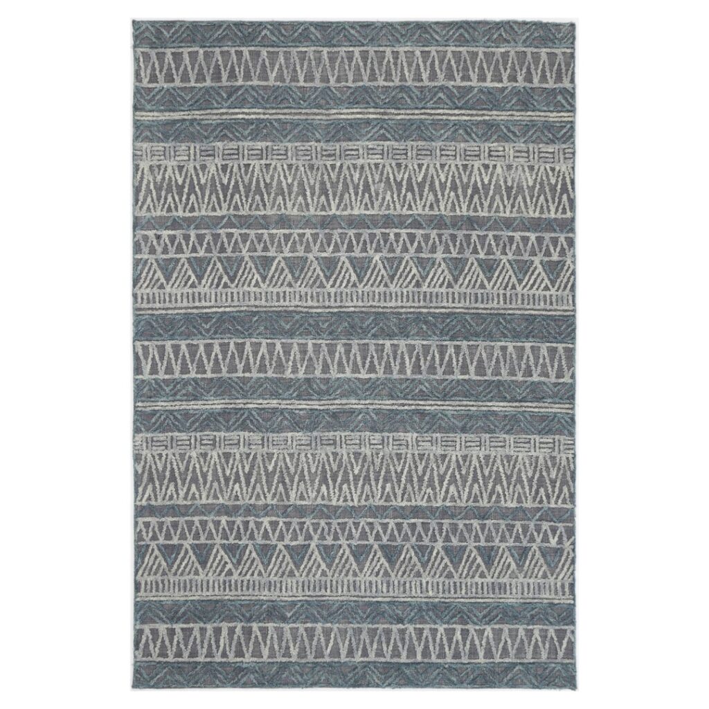 Marbella Cazorla Charcoal Contemporary Rug adds eclectic versatile design and texture to any room soft durable handmade wool polyester blend