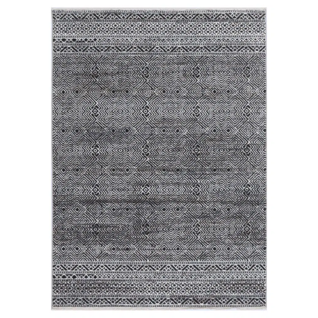 Maryland Zaranj Charcoal Tribal Soft Rug modern living room decor durable plush texture abstract contemporary traditional patterns