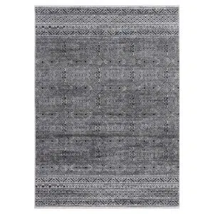 Maryland Zaranj Charcoal Tribal Soft Rug modern living room decor durable plush texture abstract contemporary traditional patterns