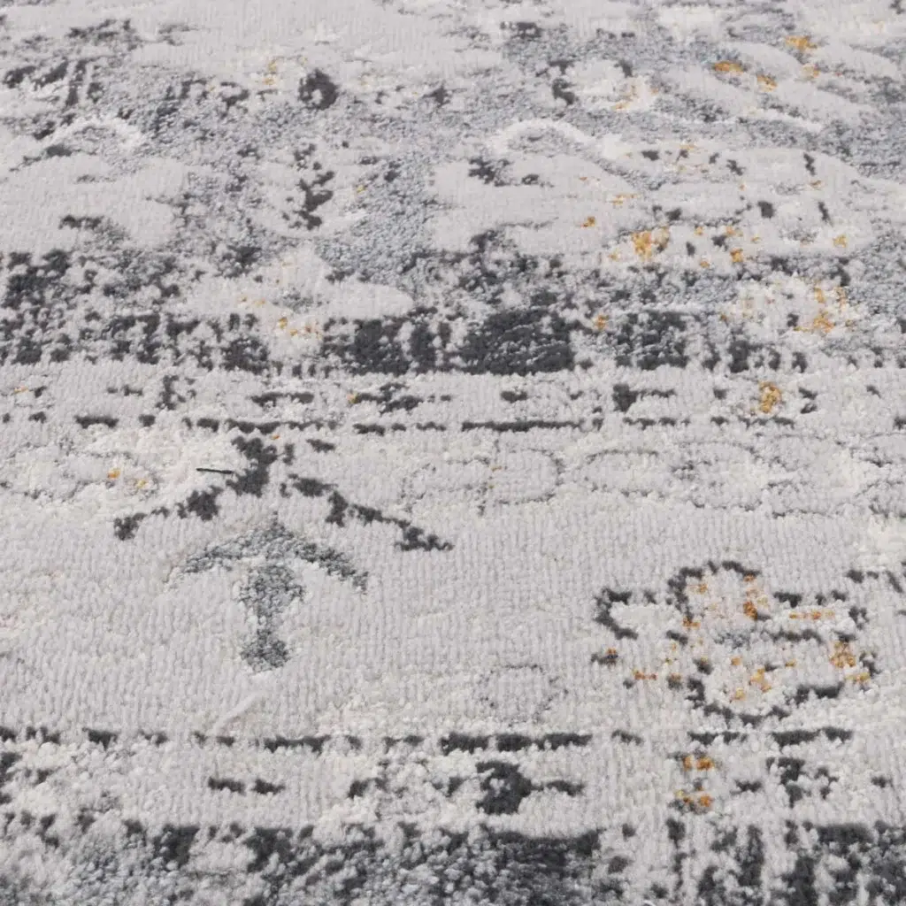 Global inspired grey yellow traditional rug enhances any decor durable easy maintain porto alexander