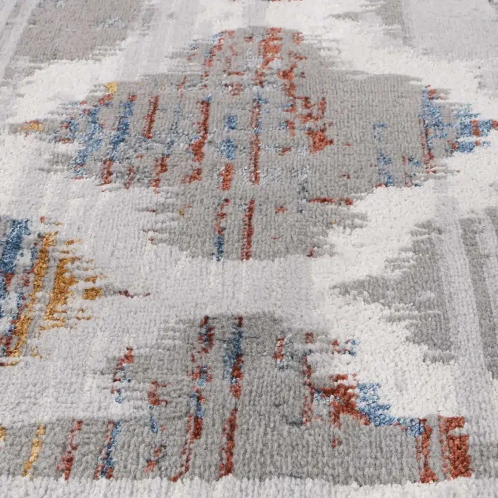 Porto Isabella Grey Multi Geometric Rug elegant global inspired design durable easy maintain versatile sizes