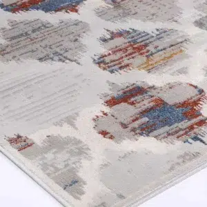 Porto Isabella Grey Multi Geometric Rug elegant global inspired design durable easy maintain versatile sizes