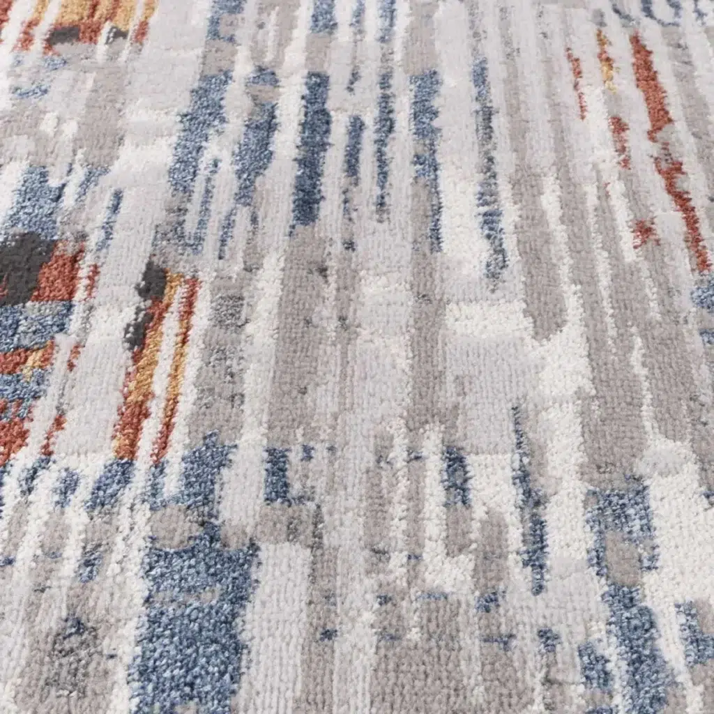 Global inspired abstract rug Porto Michael grey multi design versatile elegant durable easy maintain pile height 11mm