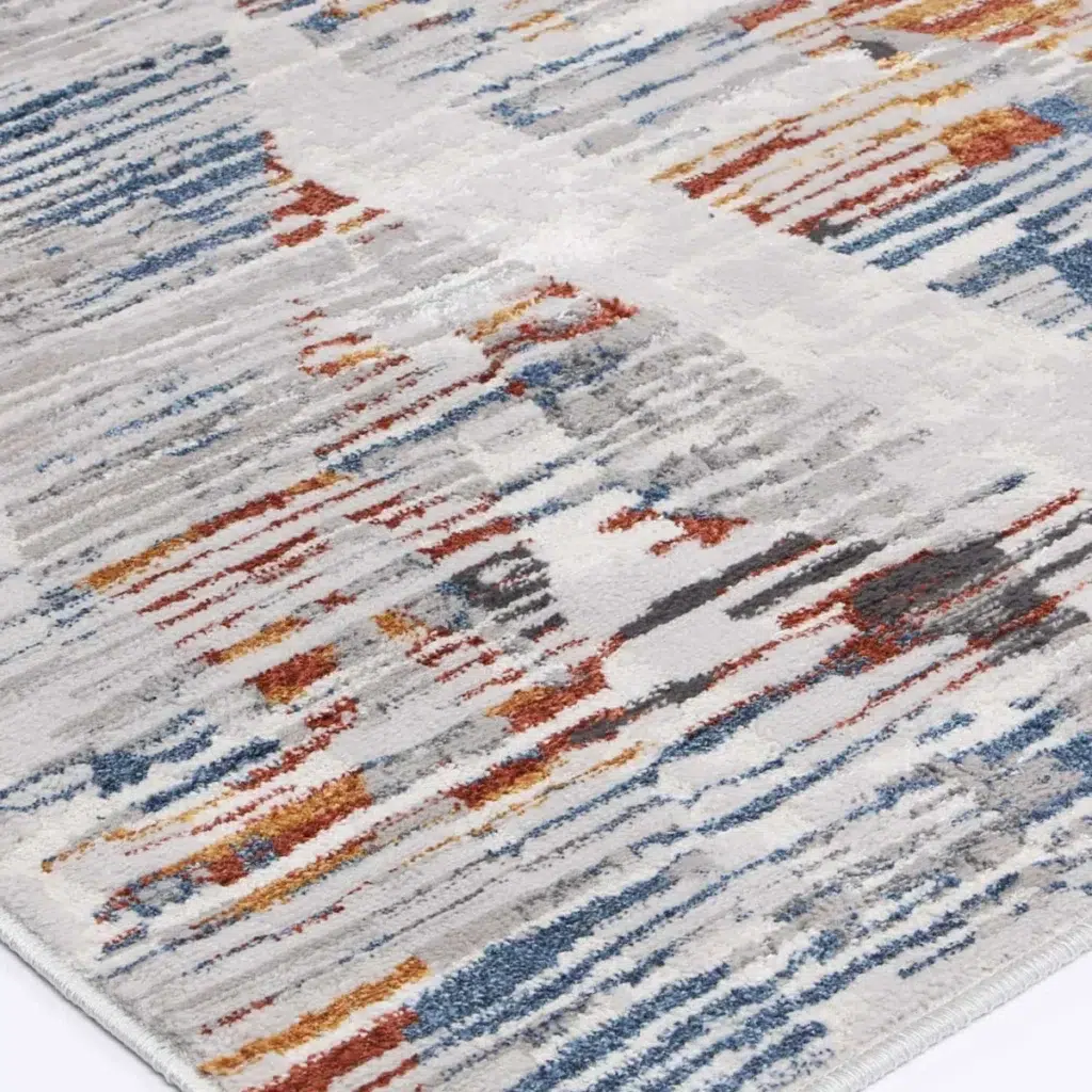 Global inspired abstract rug Michael Grey enhances any decor with elegant simplicity and durability perfect for high traffic areas