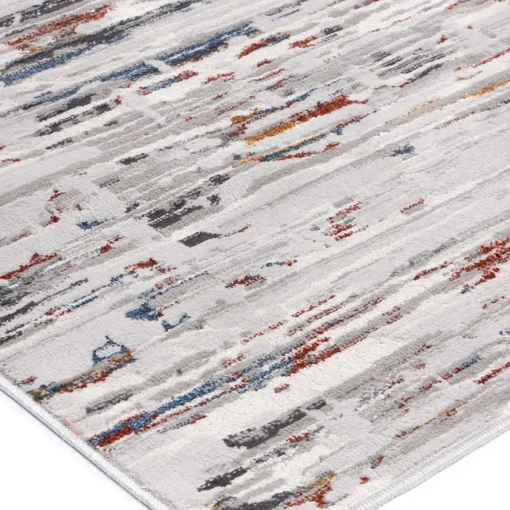 Global inspired Porto Thomas grey multi abstract rug perfect for any home decor