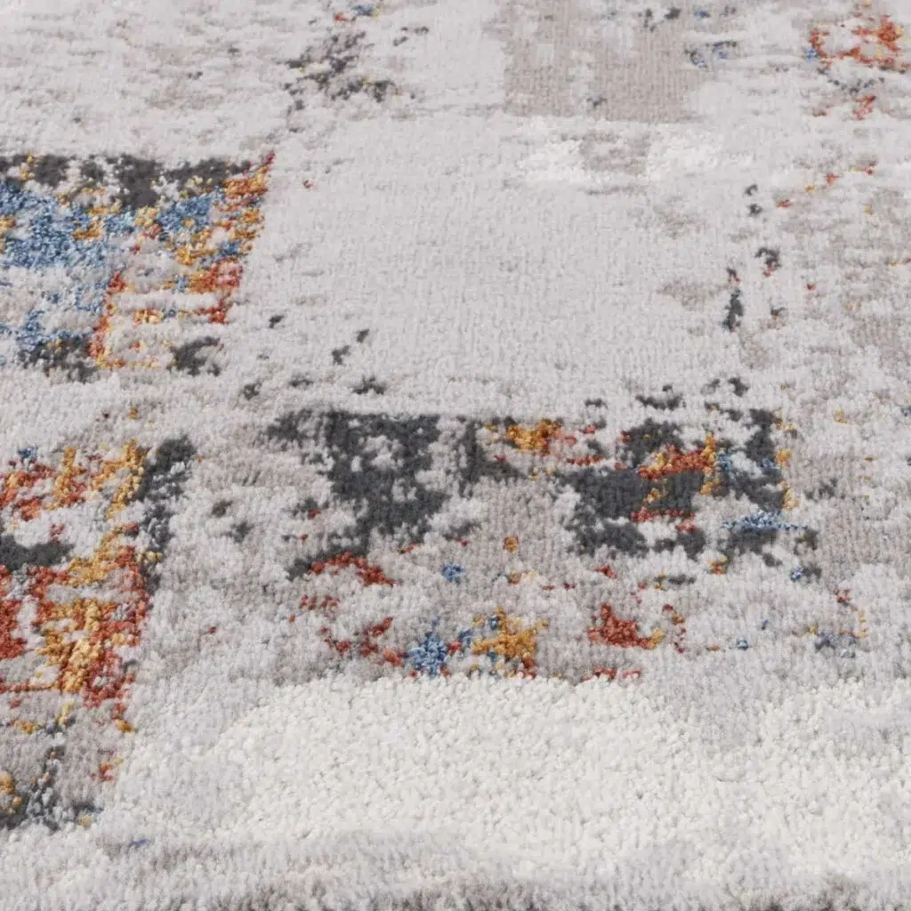 Global inspired abstract rug in grey multi color adds versatile style to any room durable easy to maintain porto herman