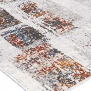 Global inspired abstract grey rug enhances any decor style versatile timeless design