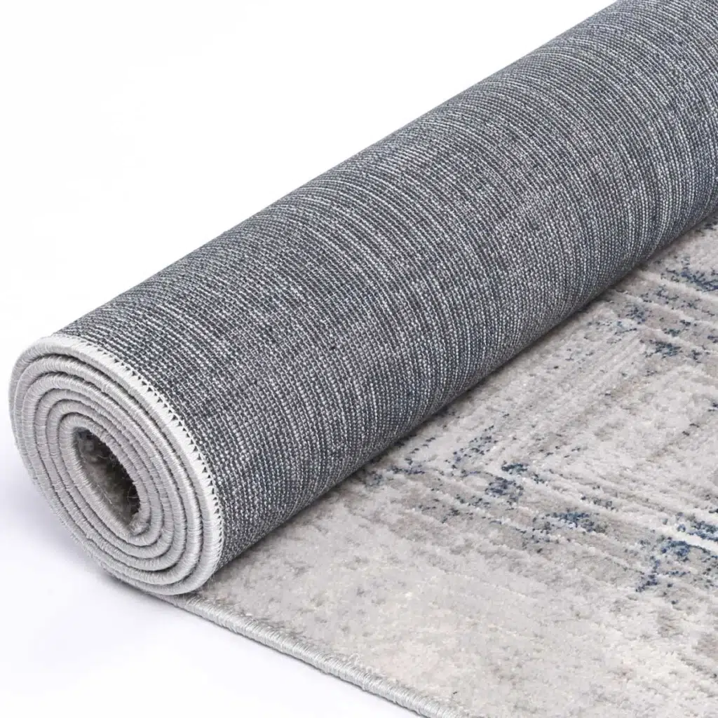 Geometric grey blue Porto Harlequinn rug versatile design global inspiration easy integrate any space durable easy maintain crafted precision