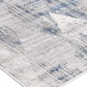 Porto Harlequinn Grey Blue Geometric Rug versatile design easy integrate durable easy clean global inspiration