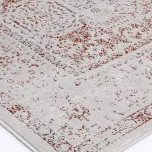 Porto Luna Cream Red Traditional Rug elegant global inspired design durable easy maintain versatile fits any space