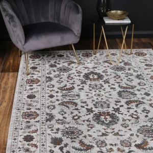 Porto Edward Ivory Red Traditional Rug global inspired design versatile durable easy maintain perfect fit any space