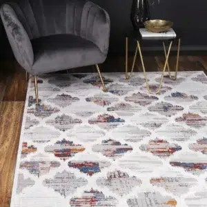 Porto Isabella Grey Multi Geometric Rug elegant global design durable easy maintain versatile sizes living room bedroom decor