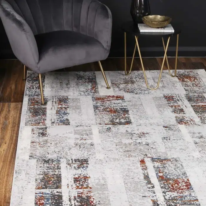 Global inspired abstract rug in grey multi color perfect for any room durable easy to maintain
