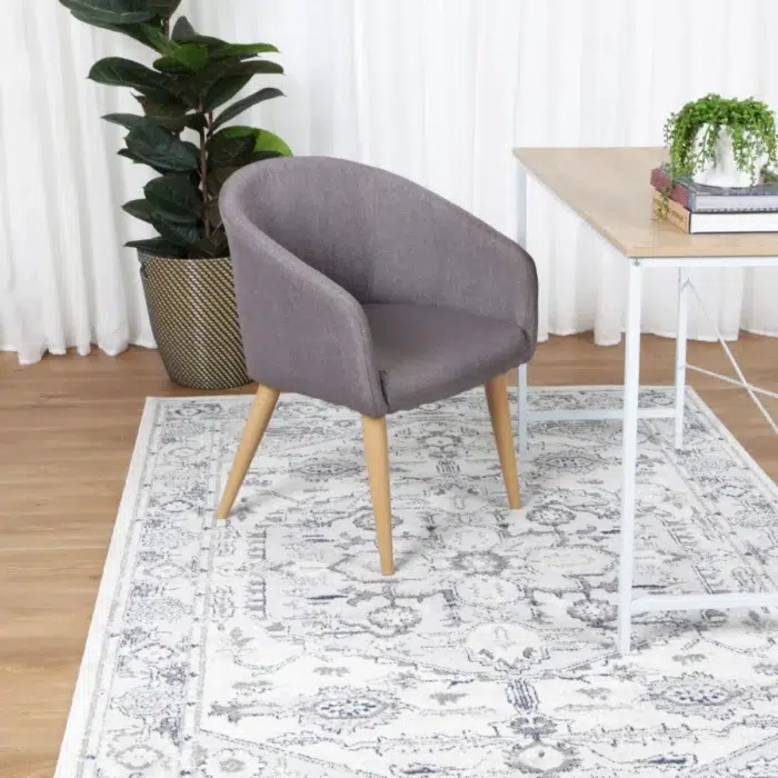 Timeless elegance Provence Perpignan grey traditional rug inspired by Southern France floral fields and hills