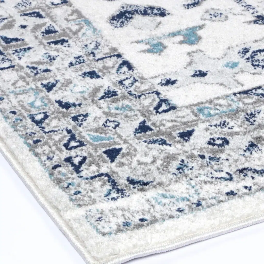 Timeless Provence Nimes Blue Grey Traditional Rug Inspired by Southern France Design