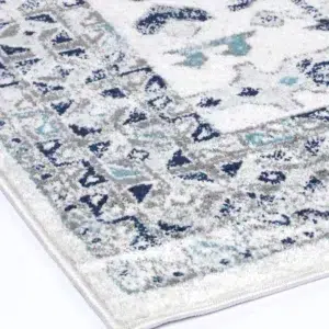 Timeless Provence Nimes Blue Grey Traditional Rug Inspired by Southern France Design