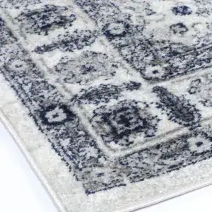 Timeless Provence Marseille Ivory Blue Traditional Rug Inspired by Southern France Fields