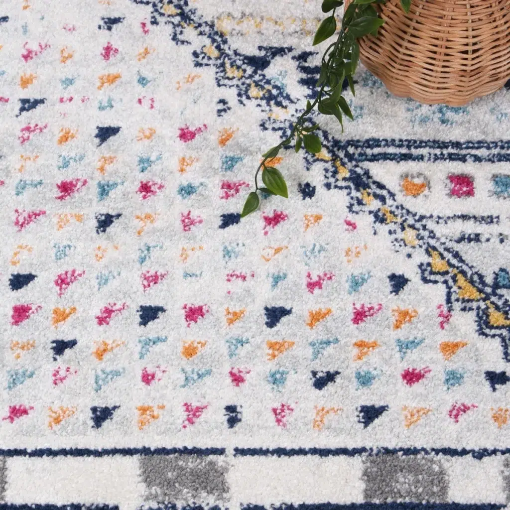 Elegant Provence Toulon Grey Tribal Rug inspired by Southern France vibrant fields and hills