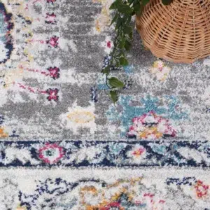 Timeless Provence Monaco Grey Multi Transitional Rug Inspired by Southern France Design