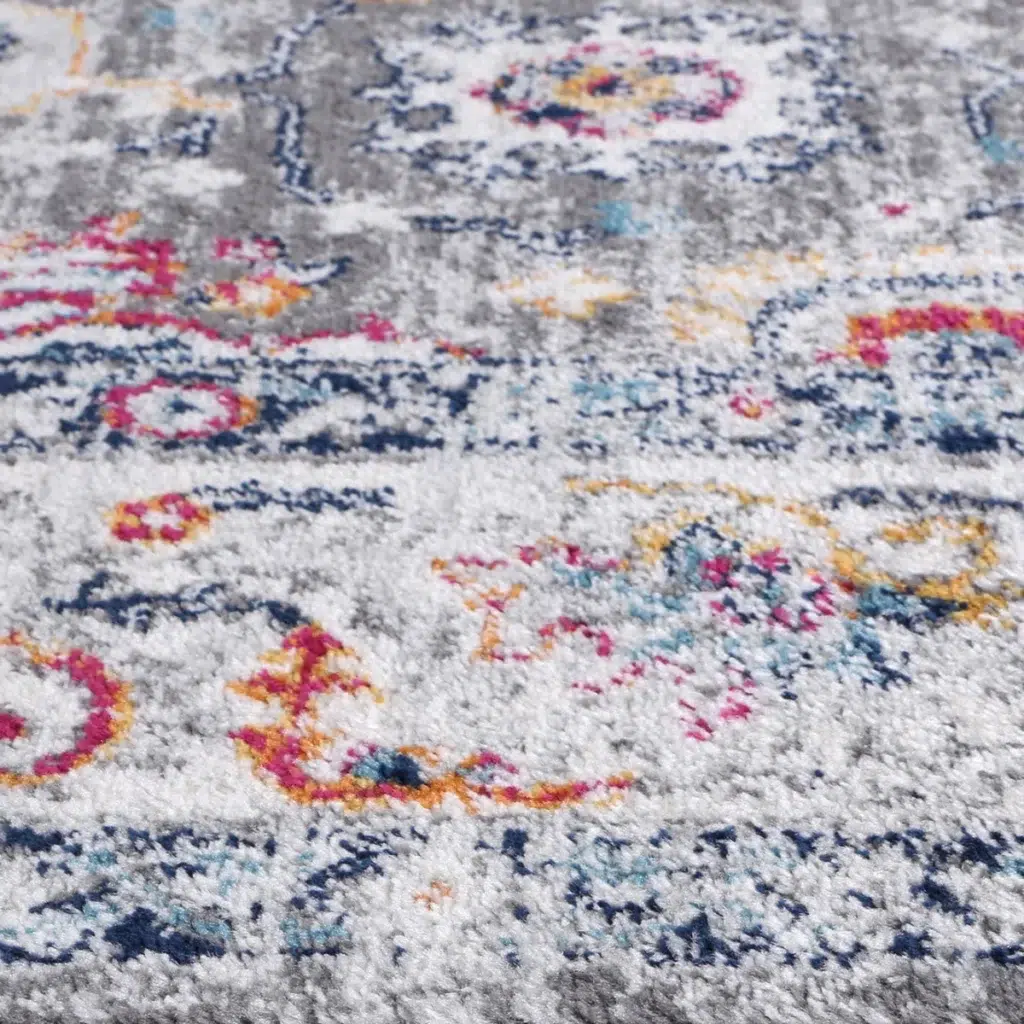 Timeless Provence Monaco Grey Multi Transitional Rug inspired by Southern France fields and hills