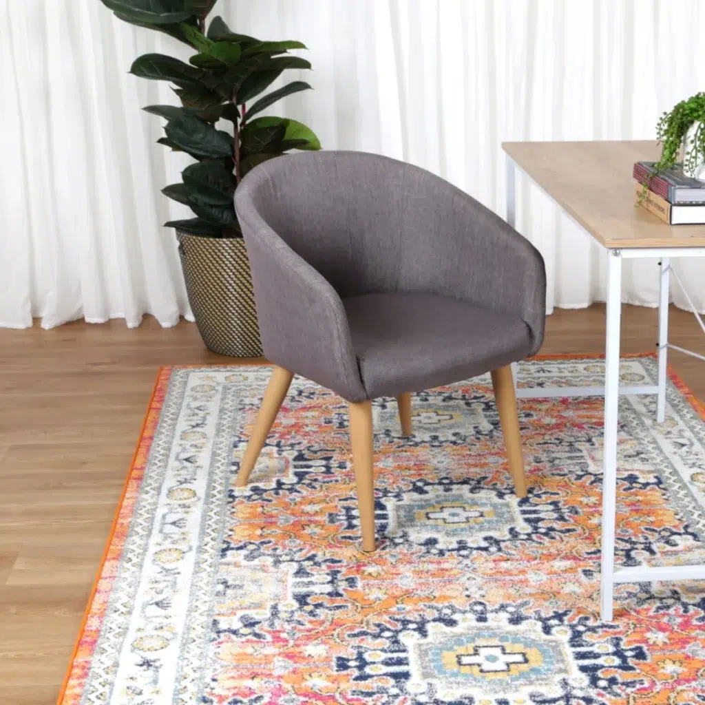 Timeless Provence Cannes Orange Transitional Rug inspired by Southern France fields and hills adds vibrant charm to any home easy maintenance anti static fibers