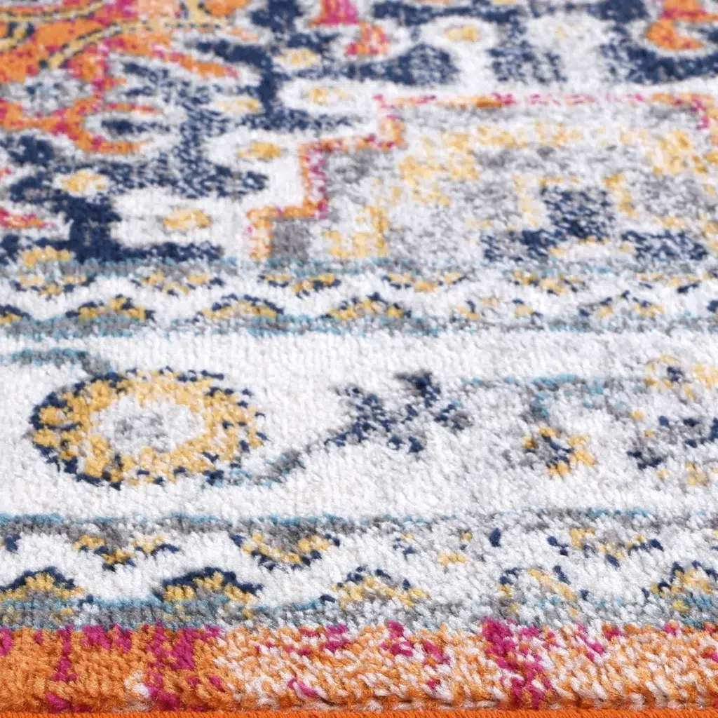 Timeless elegance Provence Cannes Orange Transitional Rug inspired by Southern France vibrant fields rolling hills