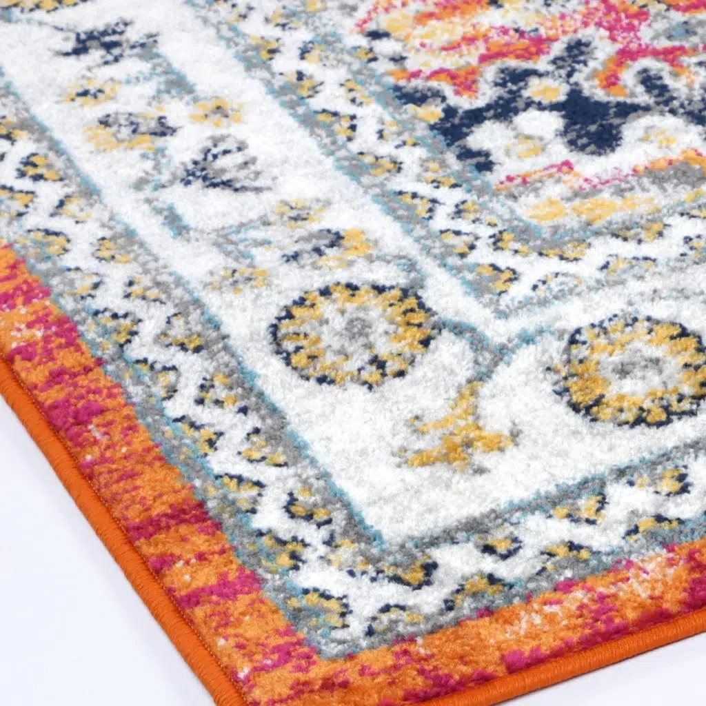 Timeless Provence Cannes Orange Transitional Rug inspired by Southern France vibrant fields and hills