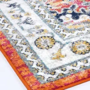 Timeless Provence Cannes Orange Transitional Rug inspired by Southern France vibrant fields and hills