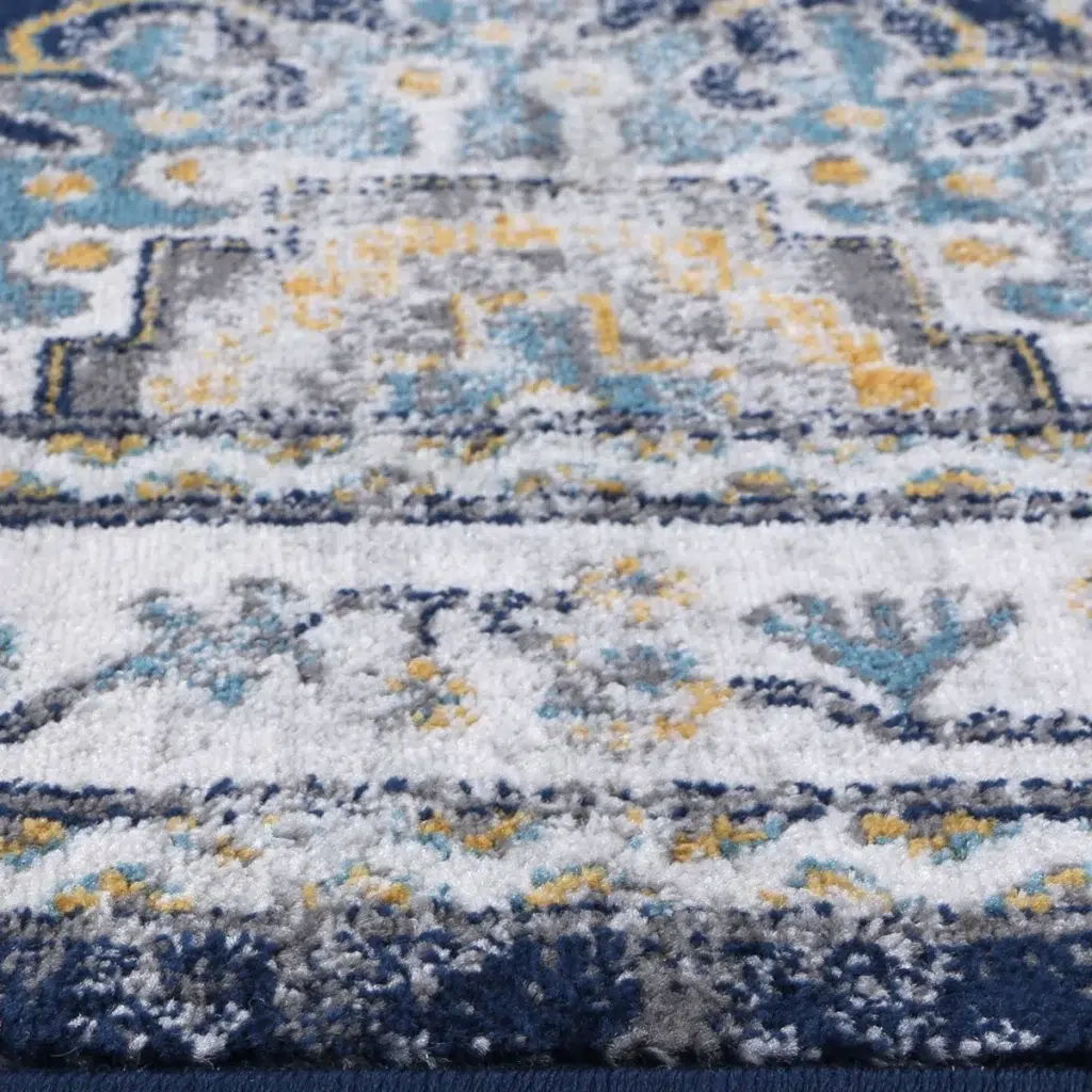 Timeless elegance Provence Frejus Blue Transitional Rug inspired by Southern France fields adds vibrant sophistication to any room