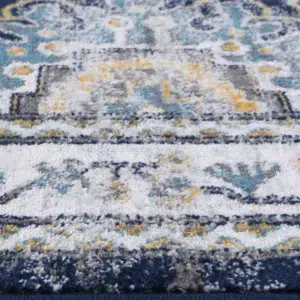 Timeless elegance Provence Frejus Blue Transitional Rug inspired by Southern France fields adds vibrant sophistication to any room