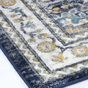 Timeless elegance blue transitional rug inspired by Provence fields adds vibrant sophistication to any room