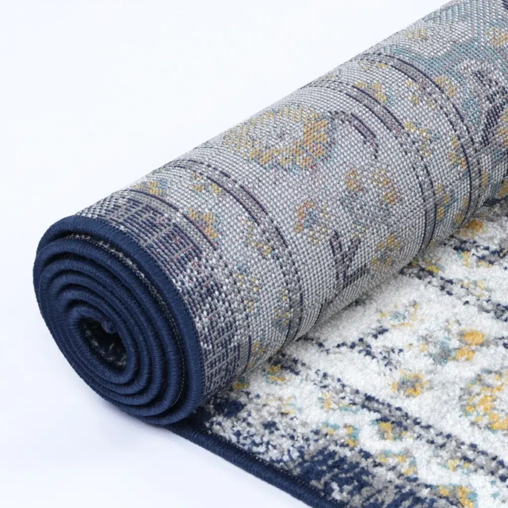 Timeless elegance Provence Frejus Blue Transitional Rug inspired by Southern France flower fields and rolling hills