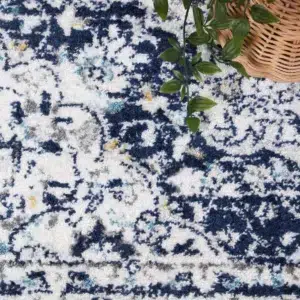 Timeless elegance Provence Gruissan blue ivory transitional rug adds sophistication to any space inspired by Southern France fields and hills