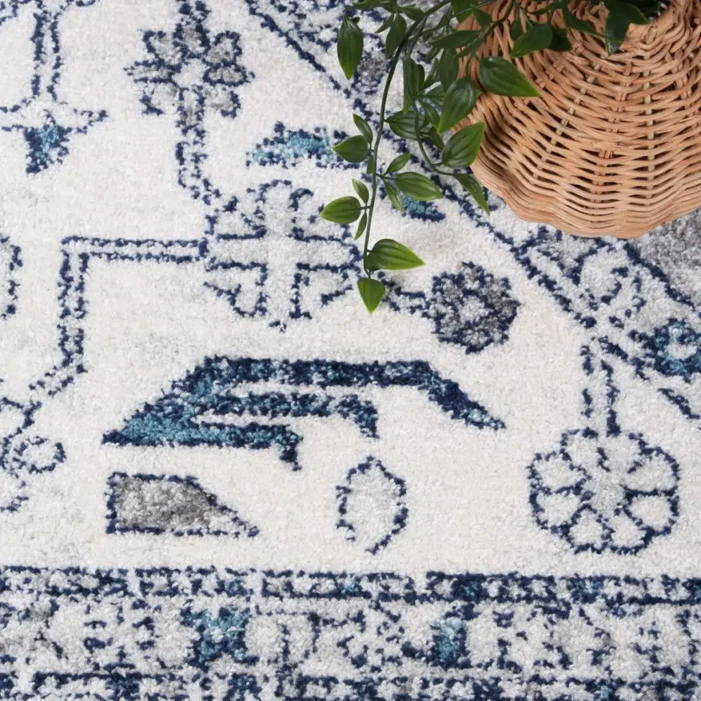 Elegant Provence Meze Grey Traditional Rug inspired by Southern France fields and hills adds vibrant sophisticated touch to any room easy maintenance anti static fiber durable high quality craftsmanship