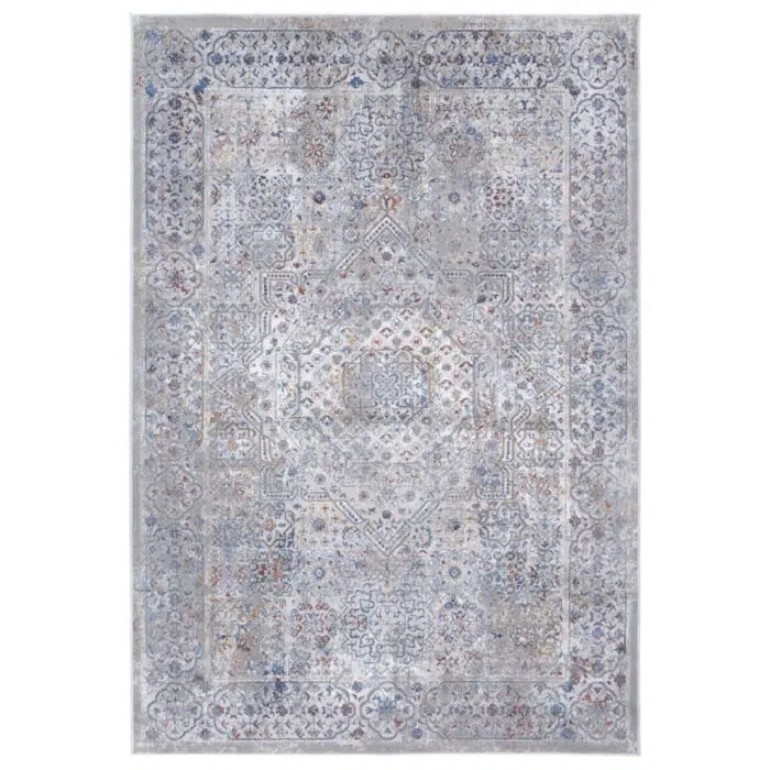 Porto Aurora Grey & Blue Traditional Rug