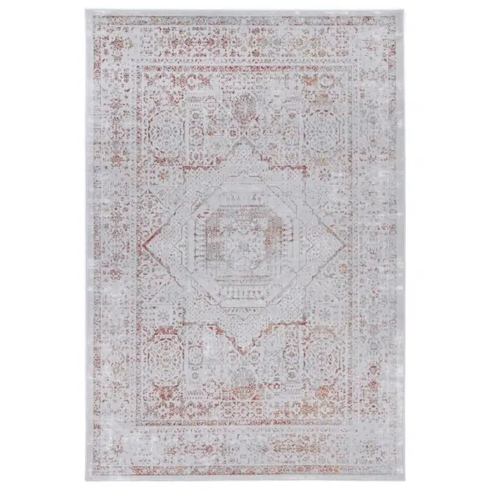 Porto Luna Cream & Red Traditional Rug