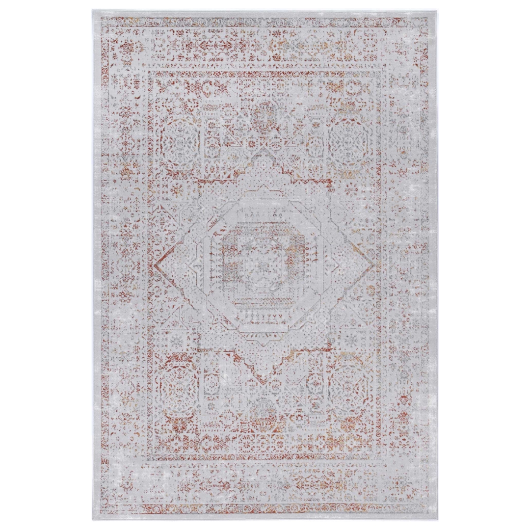 Porto Luna Cream & Red Traditional Rug - Ele Living