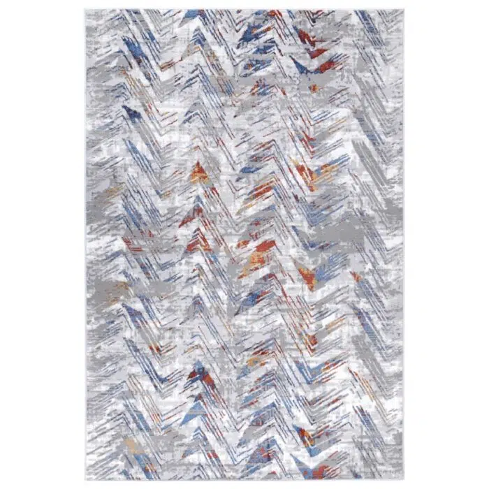 Porto Oskar Grey & Multi Geometric Rug