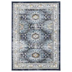 Timeless Provence Frejus Blue Transitional Rug blends vibrant elegance with easy maintenance for any home decor