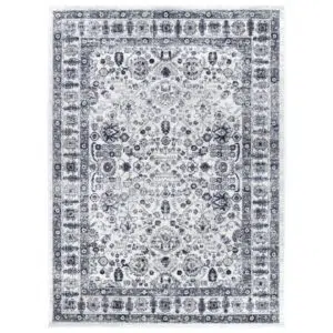 Timeless Provence Marseille Ivory Blue Traditional Rug Inspired by Southern France Lavender Fields Decorative Durable Soft Pile