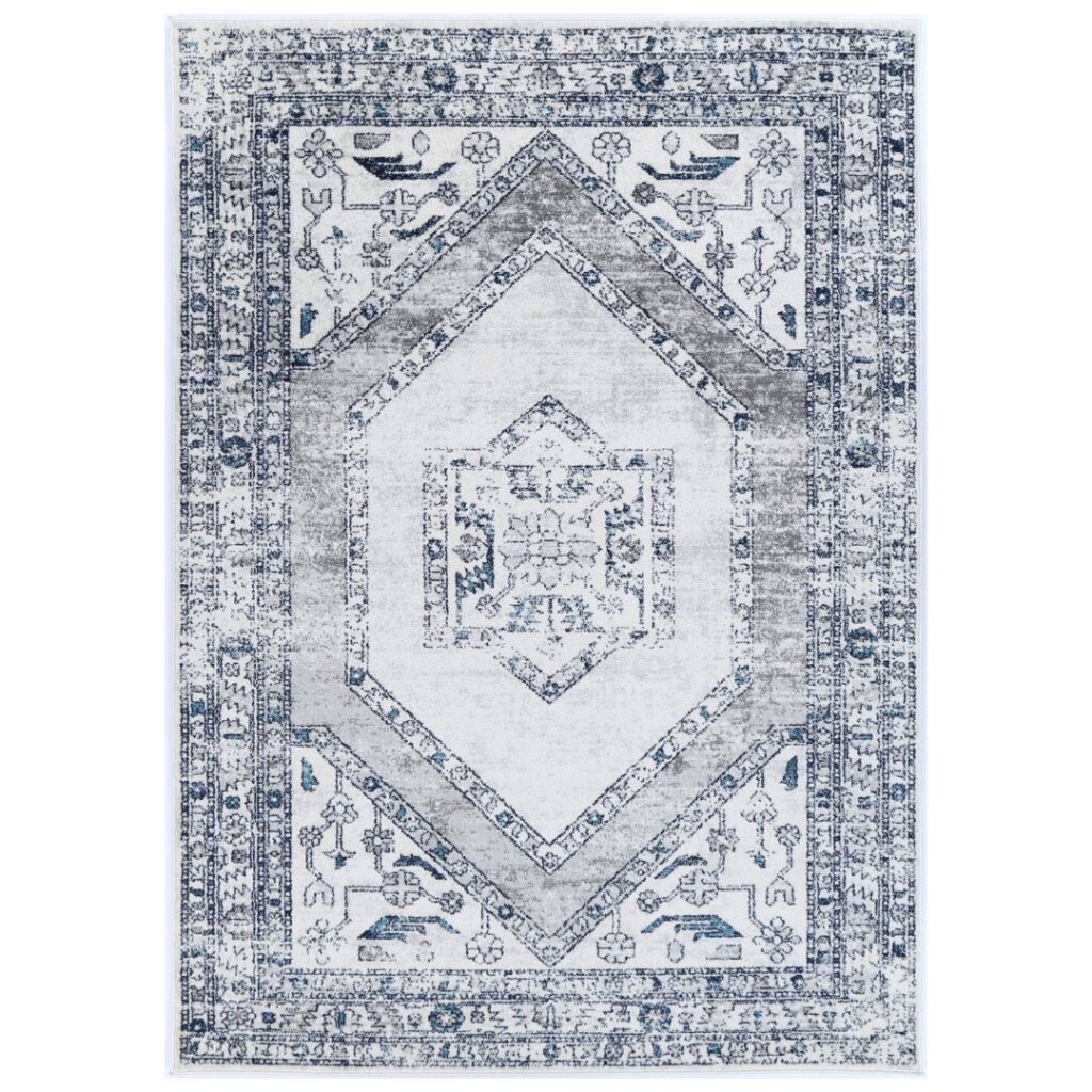 Elegant Provence Meze Grey Traditional Rug inspired by Southern France flower fields rolling hills sophisticated design easy maintenance available in multiple sizes durable high quality craftsmanship