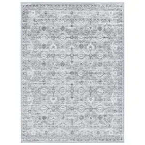 Timeless Provence Montpellier Grey Traditional Rug adds elegant touch to any space inspired by Southern France floral fields and rolling hills