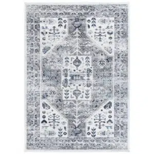 Timeless Provence Nimes Blue Grey Traditional Rug Inspired by Southern France Design