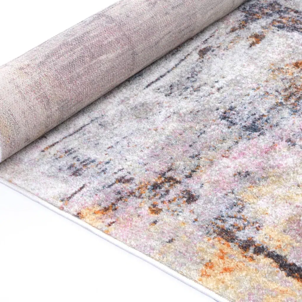 Soft Santa Fe Verada Abstract Multi Rug adds comfort and color to any room with durable heat-set polypropylene fibers perfect for bedrooms or living rooms