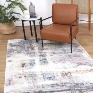 Soft Santa Fe Verada Abstract Multi Rug adds comfort and style to any room with durable heat set polypropylene fibers