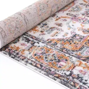 Santa Fe Medallion Rustic Rug soft pastel tones durable cozy floor decor