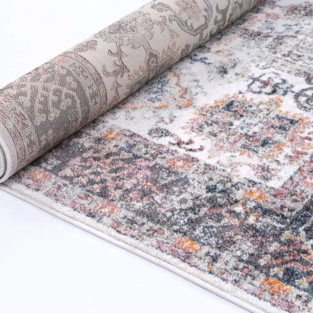 Soft pastel Santa Fe Camino Border Cream Rug adds cozy elegance to any room perfect for modern homes