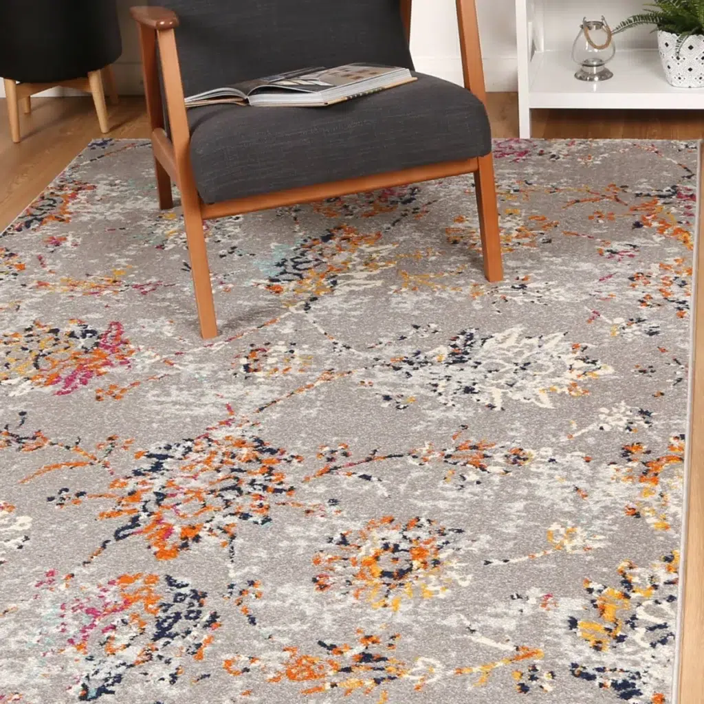 Luxurious Sicily Catina Grey Multi Rug modern eclectic bohemian design durable synthetic fibers