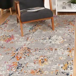 Luxurious Sicily Catina Grey Multi Rug modern eclectic bohemian design durable synthetic fibers